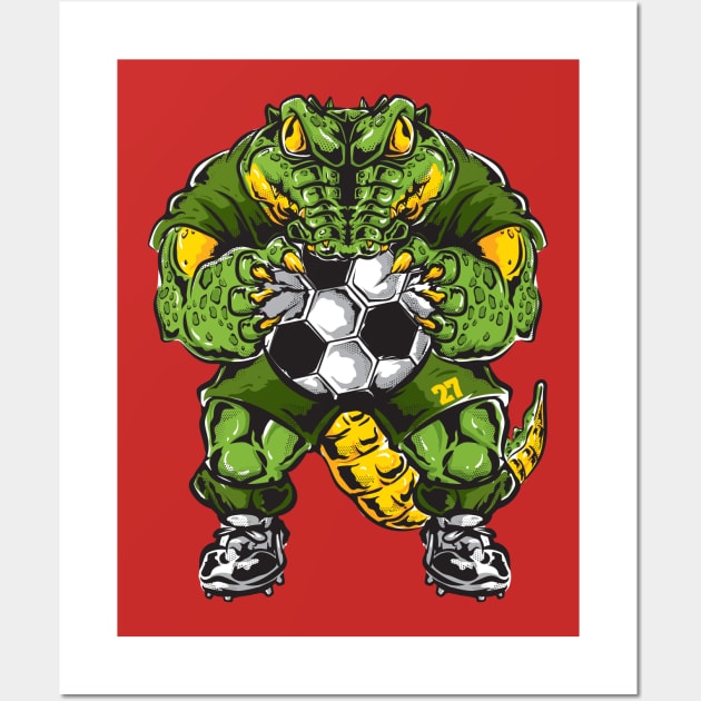 crocodile soccer player Wall Art by Mako Design 